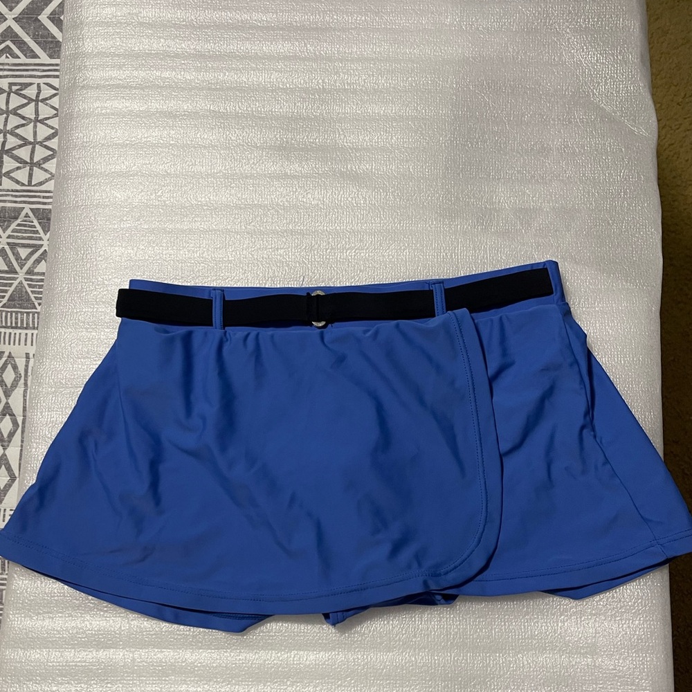 Free Country Size Small (4/6) Women’s Swim Skirt Blue with Black Belt - Picture 4 of 12